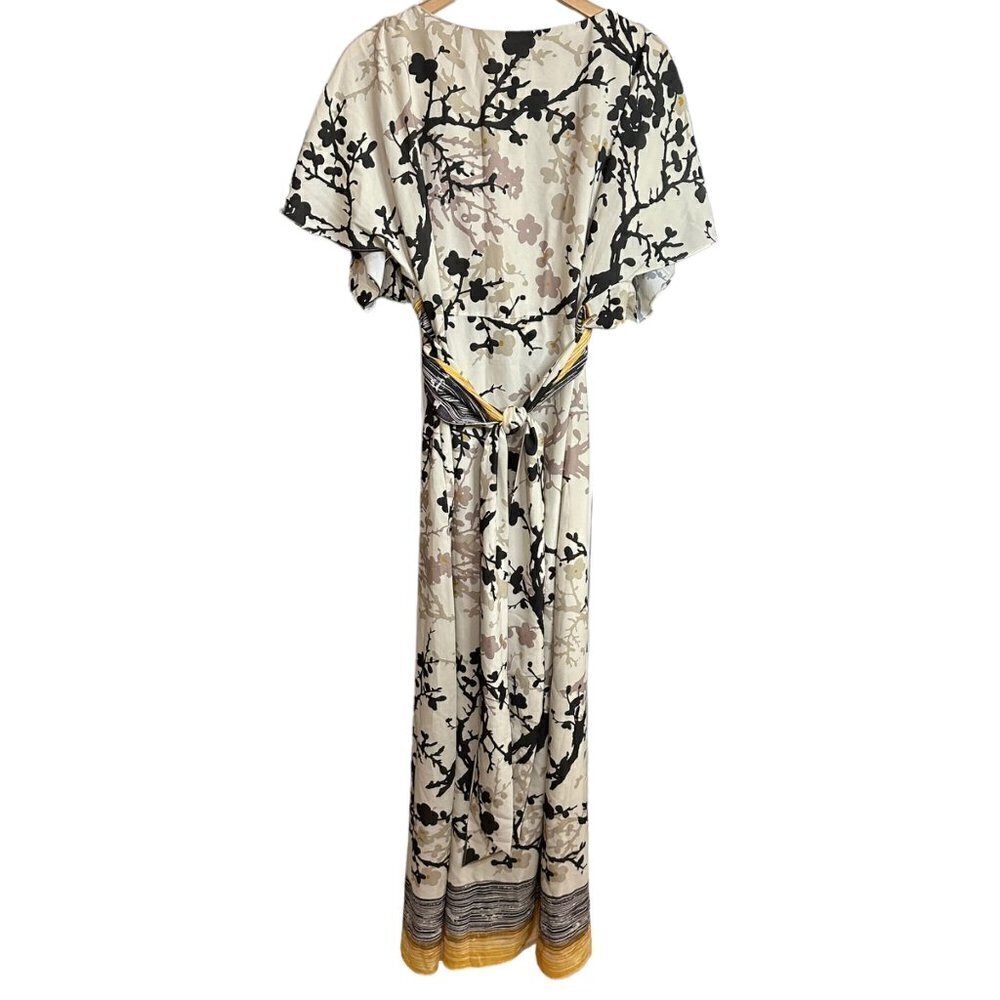 Suzi Chin for Maggy Boutique Black and Cream Floral Maxi Dress